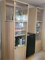 M - PAIR OF CURIO SHELVES (CONTENTS NOT INCLUDED)