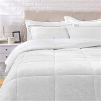 Sherpa Comforter Bed Set - Gray, Full/Queen