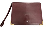 Cartier Leather Bordeaux Clutch Bag