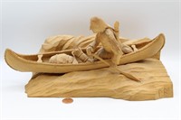 Phillip E. Brown, Native Amer. Canoe Wood Carving