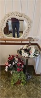 Mirror- Plant Stand- Decorative Flowers