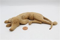 Phillip E. Brown, Hound Dog Carved Wood Sculpture