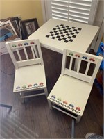 child size table and 2 chairs painted