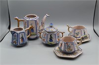 Vintage HB Quimper, France, Pottery Tea Set