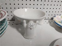 Glass Halloween ghost candy bowl