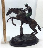 Vtg. Signed Antoine Bofill Bronze Horse & Jockey