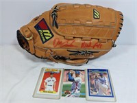 Gooden & Boggs Signed Glove + Cards