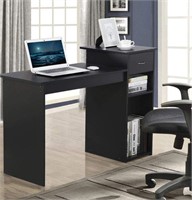 Yaheetech Computer Desk with Storage Drawer, Black