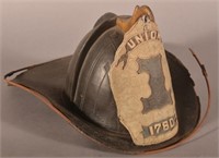 Leather "Union 1 1760" Fireman's Helmet.