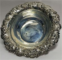 Sterling Silver Bowl With Rose Design