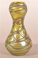 Loetz Type Art Nouveau Iridescent Art Glass Vase.