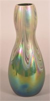 Loetz Type Iridescent Art Glass Bulbous Vase.