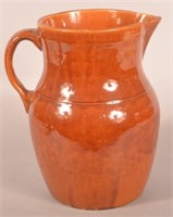 Antique 2-Gallon Brown Glazed Stoneware Pitcher.