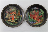 Pair Vtg. 1988 Tianex Russian Fairytale Plates