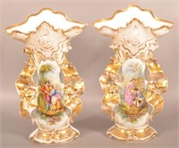 Pair of Handpainted Porcelain Vases.