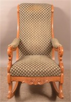 Victorian Walnut Carved & Molded Rocking Chair.