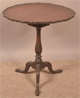 Mahogany Chippendale Style Tilt-Top Tea Table.
