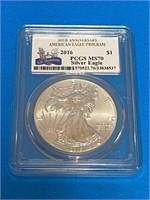 30th Ann. American Silver Eagle Dollar Coin