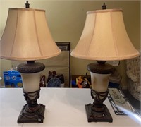 Pair of Alabaster Table lamps Dale Tiffany