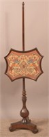 Federal Rosewood Needlepoint Fire Screen.