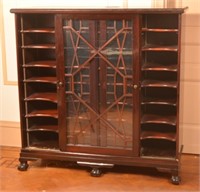 Chippendale Style Sliding-Door Music Cabinet.