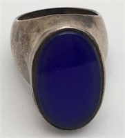 Sterling Silver And Blue Stone Ring