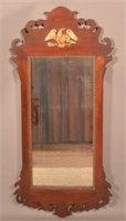 American Chippendale Cherry Wall Mirror.