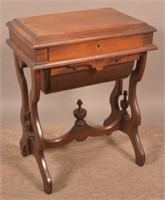 American Victorian Walnut Sewing Stand.