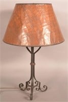 Arts and Crafts Scrolled Iron Table Lamp.