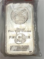 (1) 5 Troy Ozs Fine Silver Bar