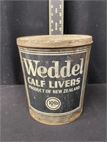 Weddel 10lb Calf Livers Advertising Bucket