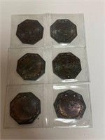 (6) 1853-1865 S.S. Republic .999 Silver Coins