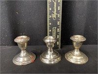 Group of Sterling Silver Candle Holders