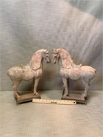 Pair of terra cotta horses