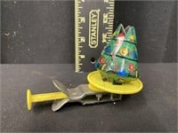 Vintage Santa Christmas Tin Mechanical Toy