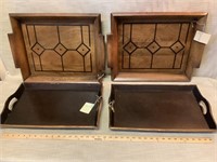 4 wood trays