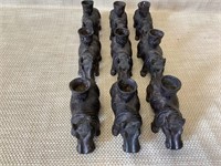 9 hippo candleholders