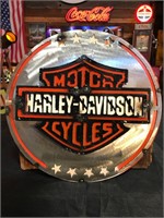 1ft Round Harley Davidson Wall Hanging 3-D Art