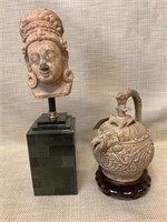 2 brama and dragon pottery