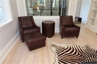 Pair Leather Lounge Chairs++