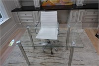 Glass Table & Leather Chairs