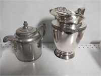 Vintage silver plated teapot and pitcher