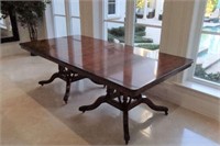Wood Inlaid Expandable Dining Table
