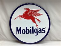 Mobilgas Tin Sign ( plywood on back)