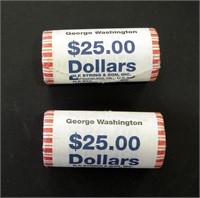 2007 GEORGE WASHINGTON 2 ROLLS GOLDED DOLLARS