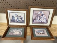 4 Framed & Matted Pictures