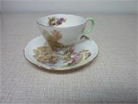 SHELLEY HAND PAINTED CUP AND SAUCER