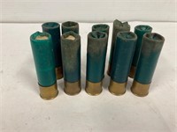 Ten 10 gauge reloaded shells