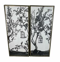 TWO PANEL WOODLAND SONG BIRD SCREEN
