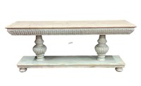 DISTRESSED GREEN FINISH CONSOLE TABLE